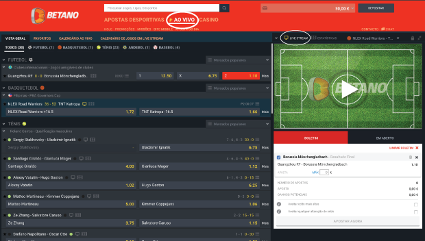 Como ver jogos online em direto na Betano livestream