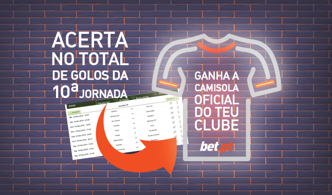 Acerta no total de golos da 10ª jornada e ganha a camisola oficial do teu clube