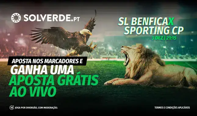 Aposta Solverde no Benfica vs Sporting