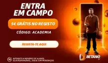 Bónus de Registo na Betano – 5€ grátis com a Academia!