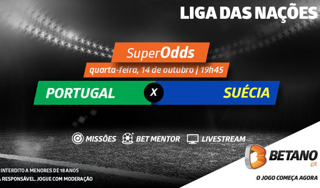 Melhores Odds Betano para o Portugal - Suécia