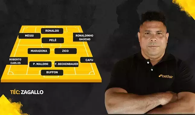 Betfair e Ronaldo elegem time de todos os tempos
