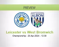Leicester West Bromwich betting prediction (20 April 2024)