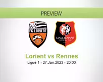 Lorient Rennes betting prediction (27 January 2023)