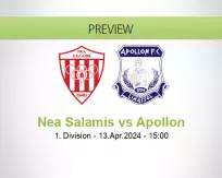 Nea Salamis Apollon betting prediction (13 April 2024)