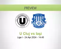 U Cluj Iaşi betting prediction (24 April 2024)