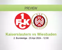 Kaiserslautern Wiesbaden betting prediction (20 April 2024)