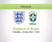 England Brazil betting prediction (23 March 2024)