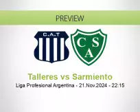 Talleres Sarmiento betting prediction (21 November 2024)