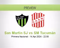 San Martín SJ SM Tucumán betting prediction (14 April 2024)
