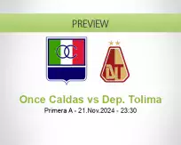 Once Caldas Dep. Tolima betting prediction (21 November 2024)