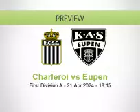 Charleroi Eupen betting prediction (21 April 2024)