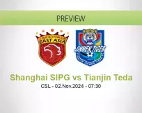 Shanghai SIPG Tianjin Teda betting prediction (02 November 2024)