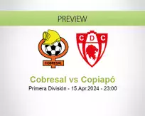 Cobresal Copiapó betting prediction (15 April 2024)