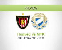 Honvéd MTK betting prediction (02 March 2021)