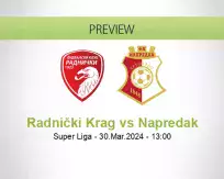Radnički Krag Napredak betting prediction (30 March 2024)