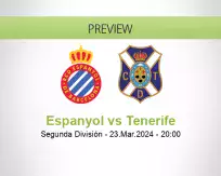 Espanyol Tenerife betting prediction (23 March 2024)