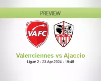 Valenciennes Ajaccio betting prediction (23 April 2024)