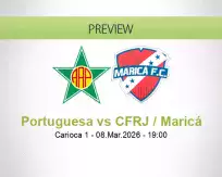 Portuguesa CFRJ / Maricá betting prediction (08 March 2026)