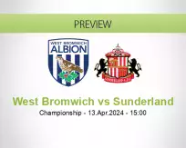 West Bromwich Sunderland betting prediction (13 April 2024)