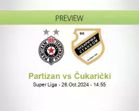 Partizan Čukarički betting prediction (26 October 2024)