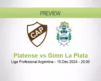 Platense Gimn La Plata betting prediction (15 December 2024)