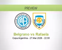 Belgrano Rafaela betting prediction (28 March 2026)