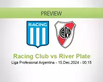 Racing Club River Plate betting prediction (15 December 2024)