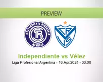 Independiente Vélez betting prediction (16 April 2024)