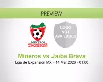 Mineros Jaiba Brava betting prediction (14 March 2026)