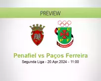 Penafiel Paços Ferreira betting prediction (20 April 2024)