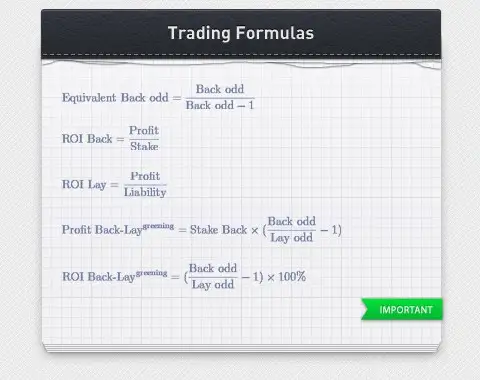 Useful formulas for Sports Betting Trading