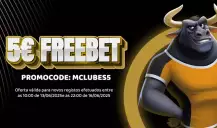 Freebet 5€ na Lebull para novos utilizadores - só até 16 de junho!