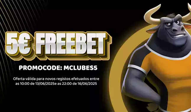 Freebet 5€ na Lebull para novos utilizadores - só até 16 de junho!