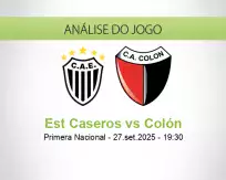 Prognóstico Est Caseros Colón (27 setembro 2025)