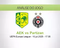 Prognóstico AEK Partizan (10 julho 2025)