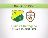 Prognóstico Huila Cartagena (01 setembro 2025)