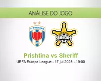 Prognóstico Prishtina Sheriff (17 julho 2025)