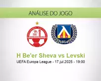 Prognóstico H Be'er Sheva Levski (17 julho 2025)