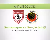 Prognóstico Samsunspor Gençlerbirliği (09 agosto 2025)
