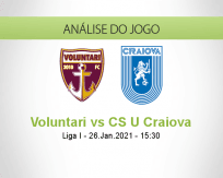 Prognóstico Voluntari CS U Craiova (26 Janeiro 2021)