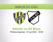 Prognóstico Atlanta All Boys (27 outubro 2024)