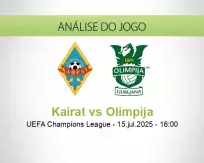 Prognóstico Kairat Olimpija (15 julho 2025)