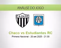 Prognóstico Chaco Estudiantes RC (20 setembro 2025)