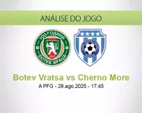 Prognóstico Botev Vratsa Cherno More (29 agosto 2025)