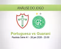 Prognóstico Portuguesa Guarani (26 janeiro 2026)