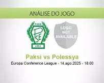 Prognóstico Paksi Polessya (14 agosto 2025)