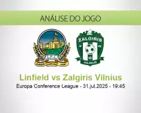 Prognóstico Linfield Zalgiris Vilnius (31 julho 2025)