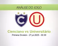 Prognóstico Cienciano Universitário (27 julho 2025)