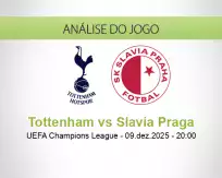 Prognóstico Tottenham Slavia Praga (09 dezembro 2025)